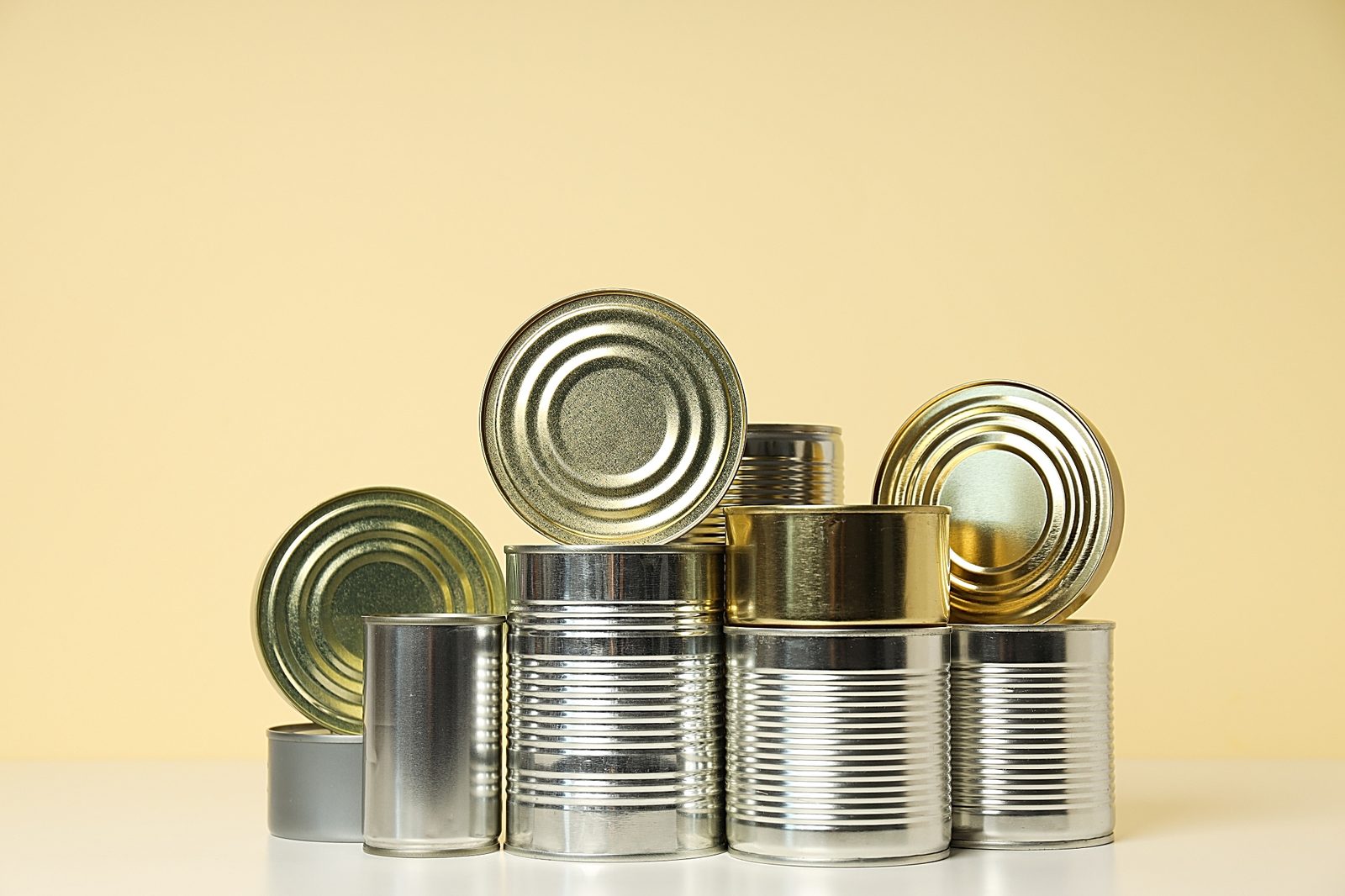 Studio shot of decorative cans