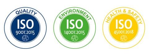 ISO 9001:2015 · ISO 14001:2015 · ISO 45001:2018